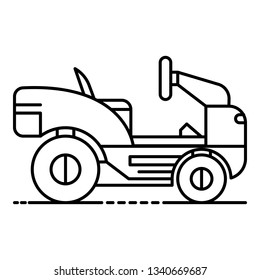 Lawn Mower Tractor Icon. Outline Lawn Mower Tractor Icon For Web Design Isolated On White Background