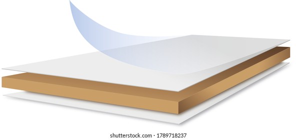 Layered Wood Panel Exploded Diagram 3D Illustration 