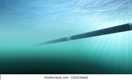 Laying Underwater Gas Pipeline, 3d Illustration