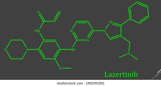 Lazertinib, is an oral active, highly potent, mutant-selective and irreversible EGFR Tyrosine-kinase inhibitor.Used for patients with brain metastasis due to blood brain barrier (BBB) penetration.