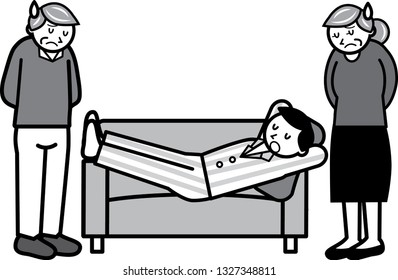Lazy Man His Parents Stock Illustration 1327348811 | Shutterstock