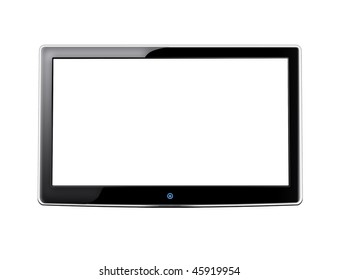 LCD Screen TV With White Background And Place For Your Image