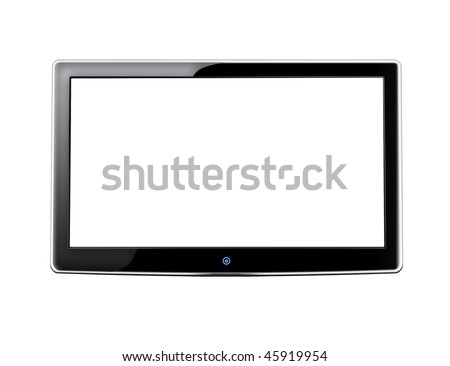 LCD screen TV with white background and place for your image