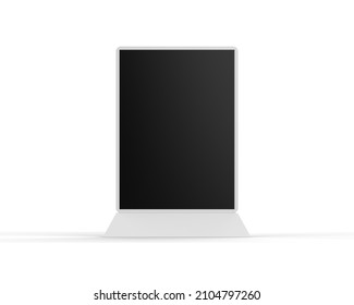 LCD Touch Screen Display Interactive Kiosk Digital Signage Hd Screen,Touch Display Kiosk Table Product. 3d Render Illustration.