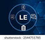 LE acronym Bluetooth Low Energy (LE) enables low-power devices with long battery life to communicate efficiently with Bluetooth devices.