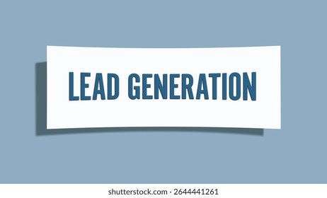 Lead Generation. A card isolated on blue background.