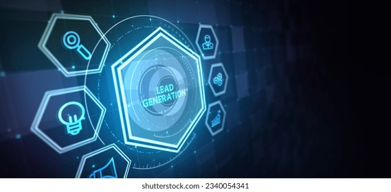 Lead Generation. Finding and identifying customers for your business products or services. Finance concept. 3d illustration