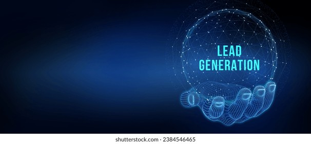 Lead Generation. Finding and identifying customers for your business products or services. Finance concept. 3d illustration