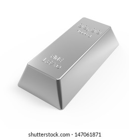 Lead Ingot Isolated On White. Computer Generated 3D Photo Rendering. 