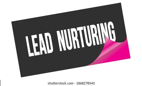 LEAD  NURTURING text written on black pink sticker stamp.