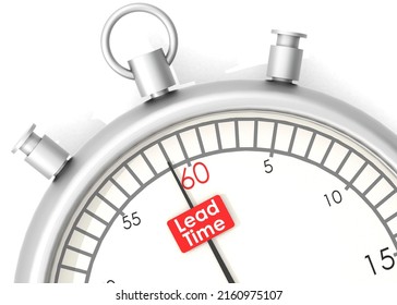 Lead Time Banner On The Stopwatch, 3d Rendering