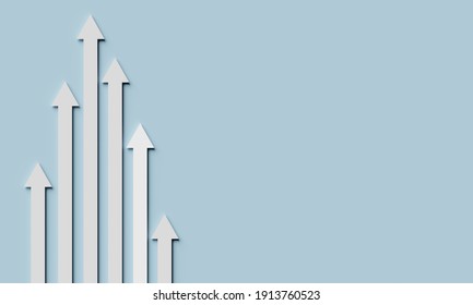 Leadership and business concept. Arrows of different lengths with blank background. 3d rendering