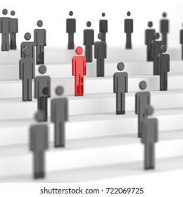 Leadership Concept Red Leader Man Standing Stock Illustration 722069725 ...