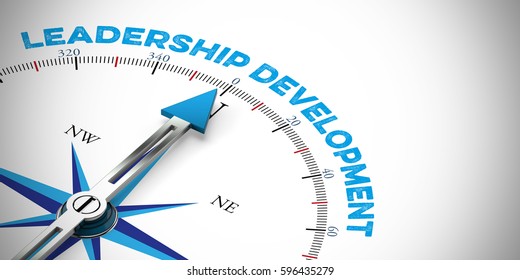 Leadership Development Concept With Arrow Of Compass (3D Rendering)