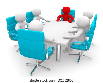 Leadership Team Conference Table This 3d Stock Illustration 101332858 ...