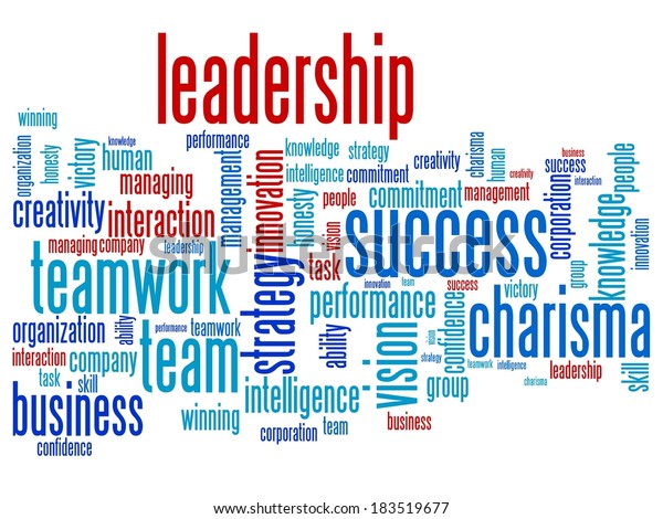 Leadership Teamwork Word Cloud Illustration Word Stock Illustration ...