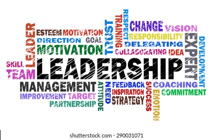 Leadership Word Cloud On White Background