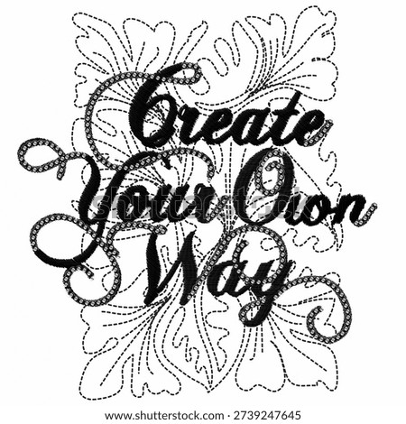 leaf embroidery slogan create your own way fashion