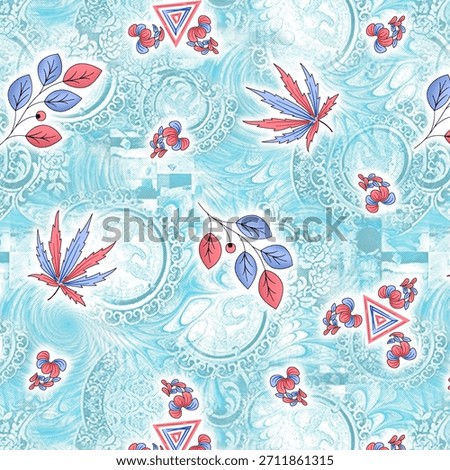 Leaf flower with blue background