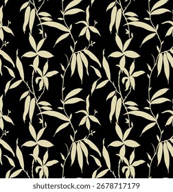 Leaf and Flower pattern trendy print design, background, texture, tile, wall print, textile print