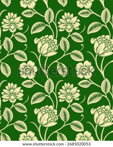Leaf and Flower pattern trendy print design, background, texture, tile, wall print, textile print