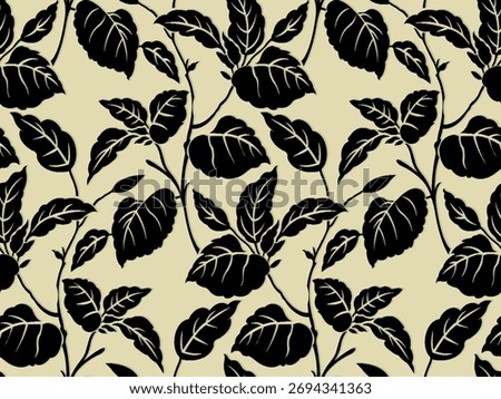 Leaf and Flower pattern trendy print design, background, texture, tile, wall print, textile print