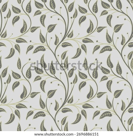 Leaf and Flower pattern trendy print design, background, texture, tile, wall print, textile print