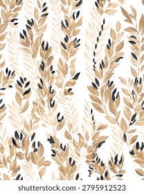 Leaf-shaped pattern. Continues indefinitely, suitable for printing.