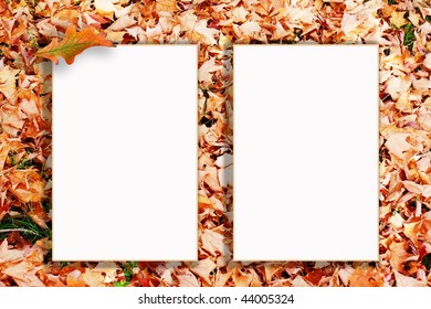 a leafy frame with an autumn theme