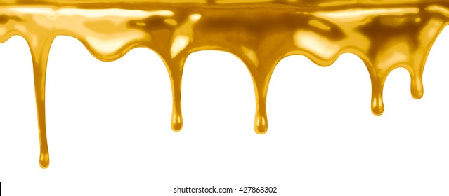 leaking gold isolated on white 3d illustration
