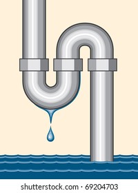 Leaking Pipe Dripping Filling Room Water Stock Illustration 69204703