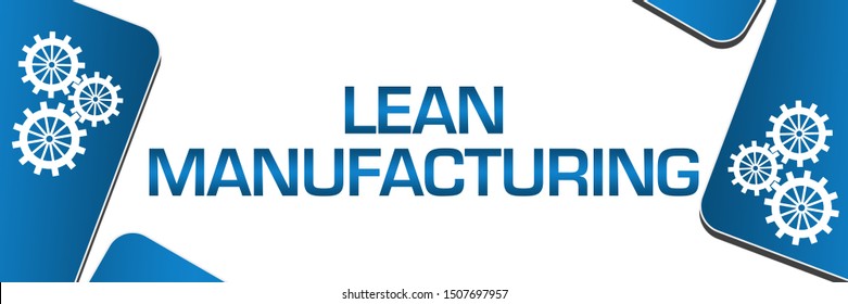 Lean manufacturing concept image with text and related symbols.