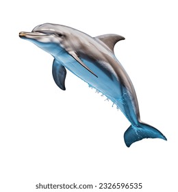 Dolphin saltante aislado en fondo blanco.