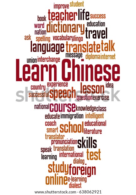 Learn Chinese Word Cloud Concept On Stock Illustration 638062921