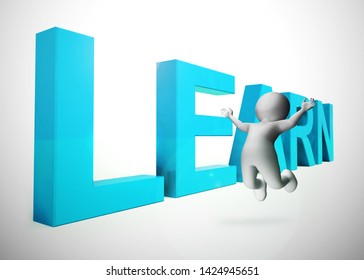 Learn concept icon means to study and understand. Further education in a school or by coaching - 3d illustration