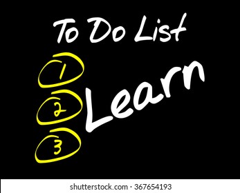 Learn in To Do List, business concept