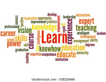 Learn Word Cloud Concept On White Stock Illustration 538326484 ...