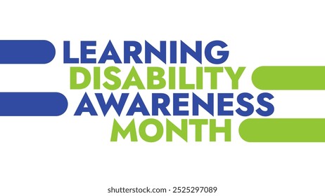 Learning Disability Awareness Month colorful text typography on white or black background banner illustration great for wishing and celebrating Happy Learning Disability Awareness Month in October - Powered by Shutterstock