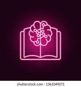 Learning Machine Neon Icon. Elements Of Artifical Intelligence Set. Simple Icon For Websites, Web Design, Mobile App, Info Graphics