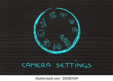 learning or teaching photography classes, camera dial and settings