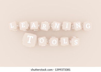 Learning Tools, learning keyword. Graphic resource, texture or background, for web page or design. 3d