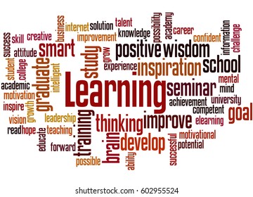 Learning Word Cloud Concept On White Stock Illustration 602955524 ...