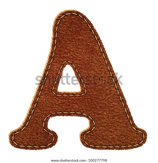 Leather Alphabet Leather Textured Letter Raster Stock Illustration ...