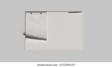 Leather Notepad Folder Mockup with Open Writing Pad