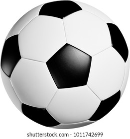 Leather soccer ball isolated on white with clipping path, 24mpx