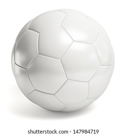 Leather White Football. Soccer Ball Isolated
