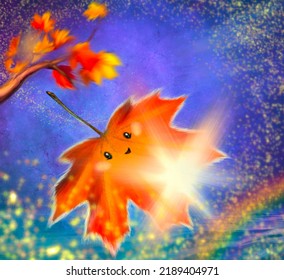 Leave Autumn Branch Hand Draw Illustration Stock Illustration ...