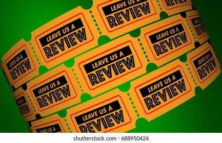 Leave Us A Review Feedback Comments Tickets 3d Illustration