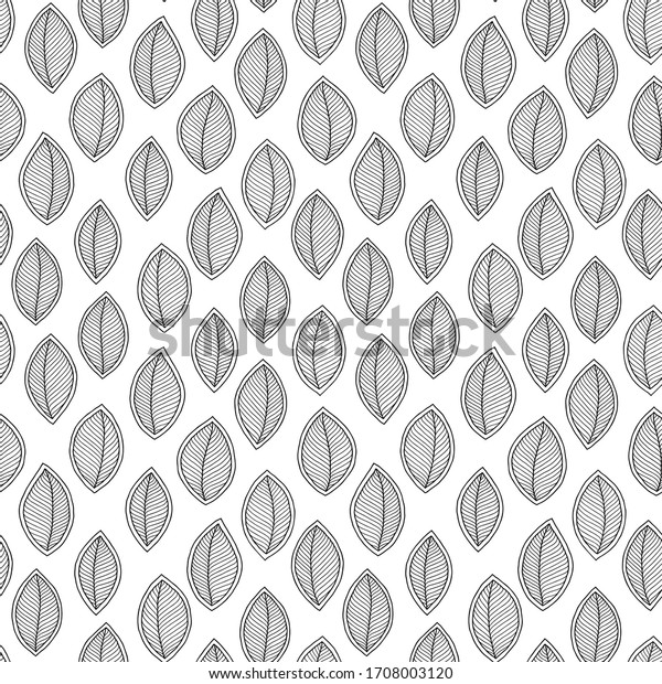 Leaves Coloring Book Pages Hand Drawn Stock Illustration 1708003120 