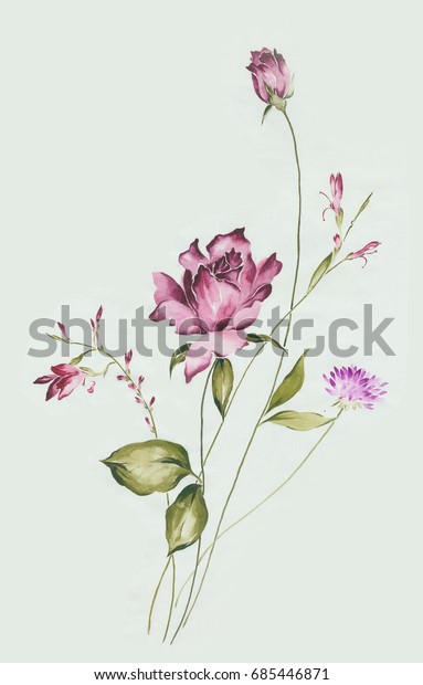 Leaves Flowers Art Design Stock Illustration 685446871 | Shutterstock